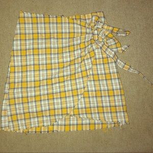 Yellow checkered mini skirt